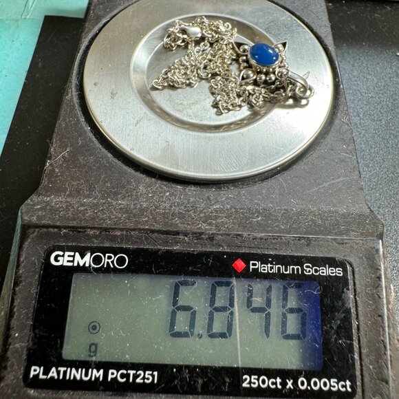 VTG Sterling Silver 925 Blue Howlite 18-20" Adjustable Length Chain - Picture 11 of 11